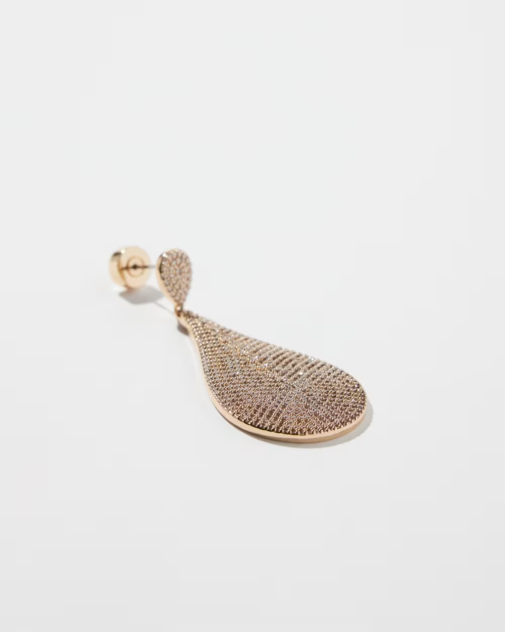 CHICO'S GOLD TONE PAVE TEARDROP EARRINGS