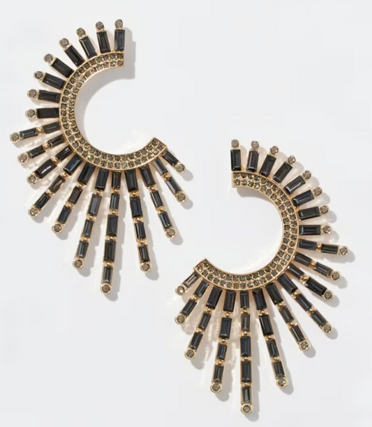 CHICO'S GOLD GLITZY HOOP EARRINGS