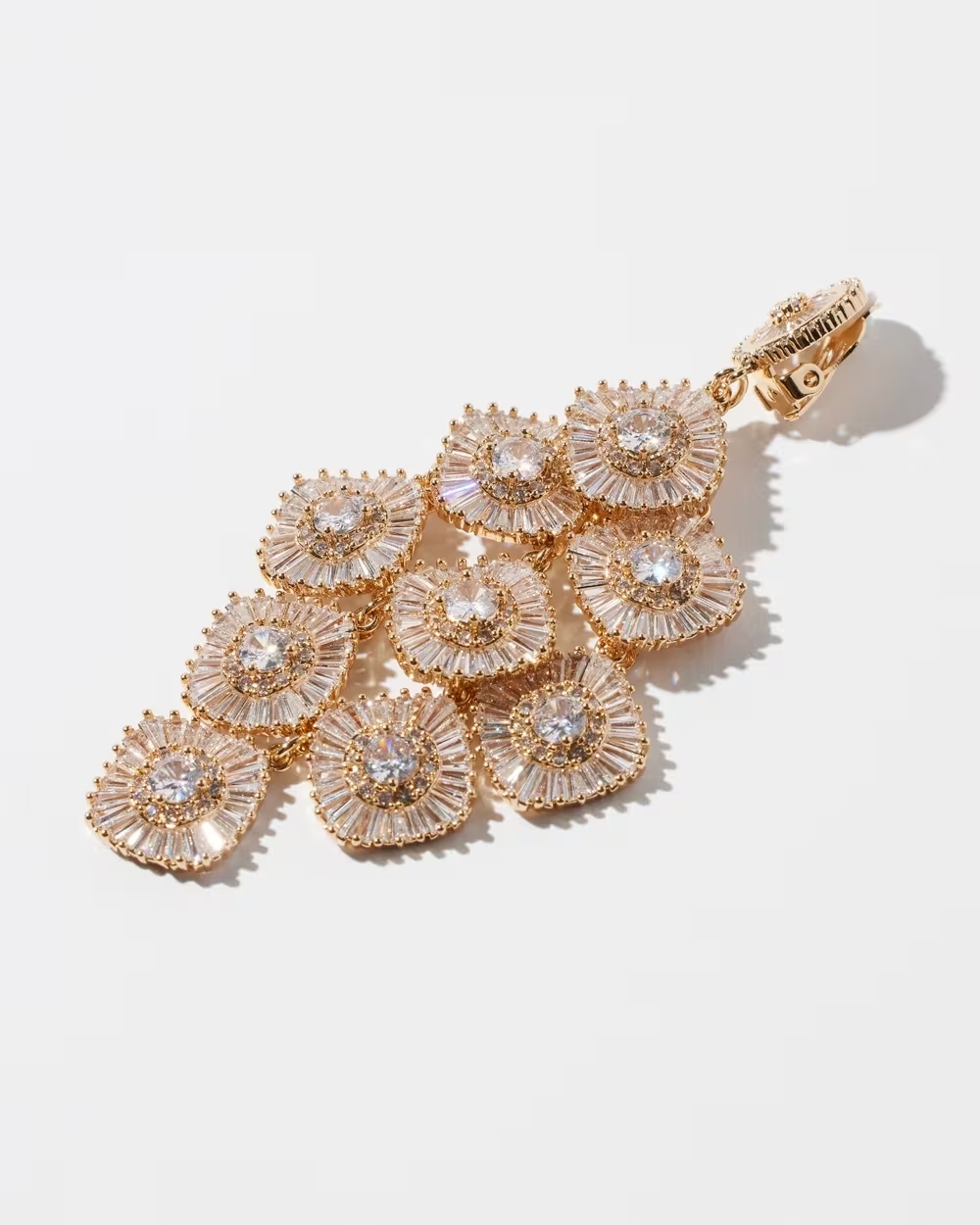 CHICO'S CHANDELIER CLIP-ON DUSTER EARRINGS
