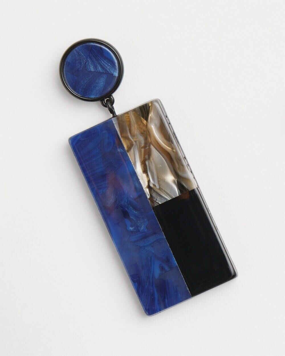 CHICO'S NO DROOP BLUE MARBLE RESIN EARRINGS