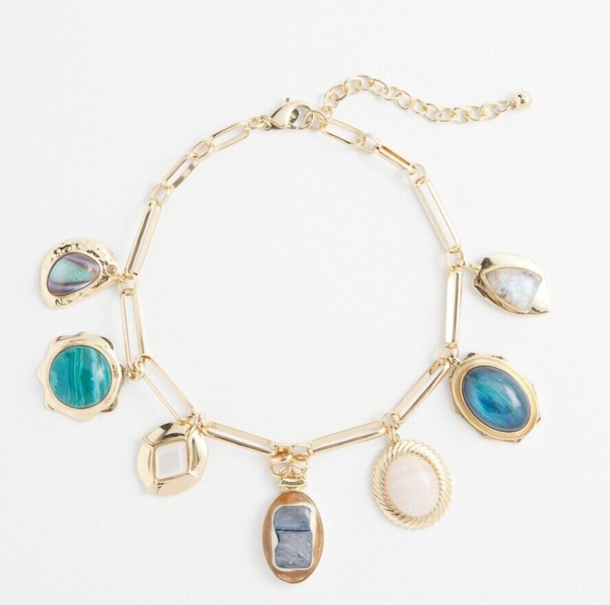 CHICO'S BLUE MULTI CHARM NECKLACE