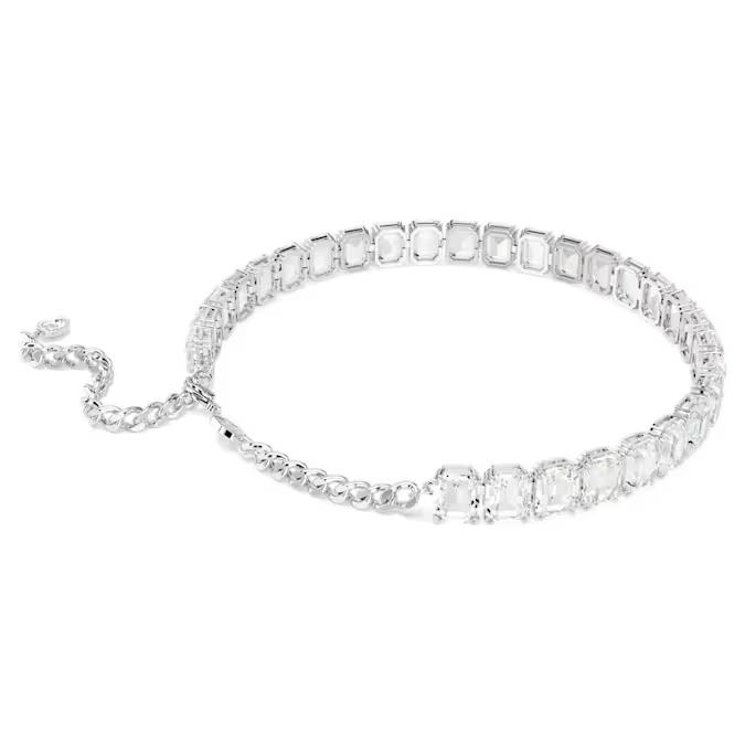 Swarovski Millenia choker Octagon cut, White, Rhodium plated