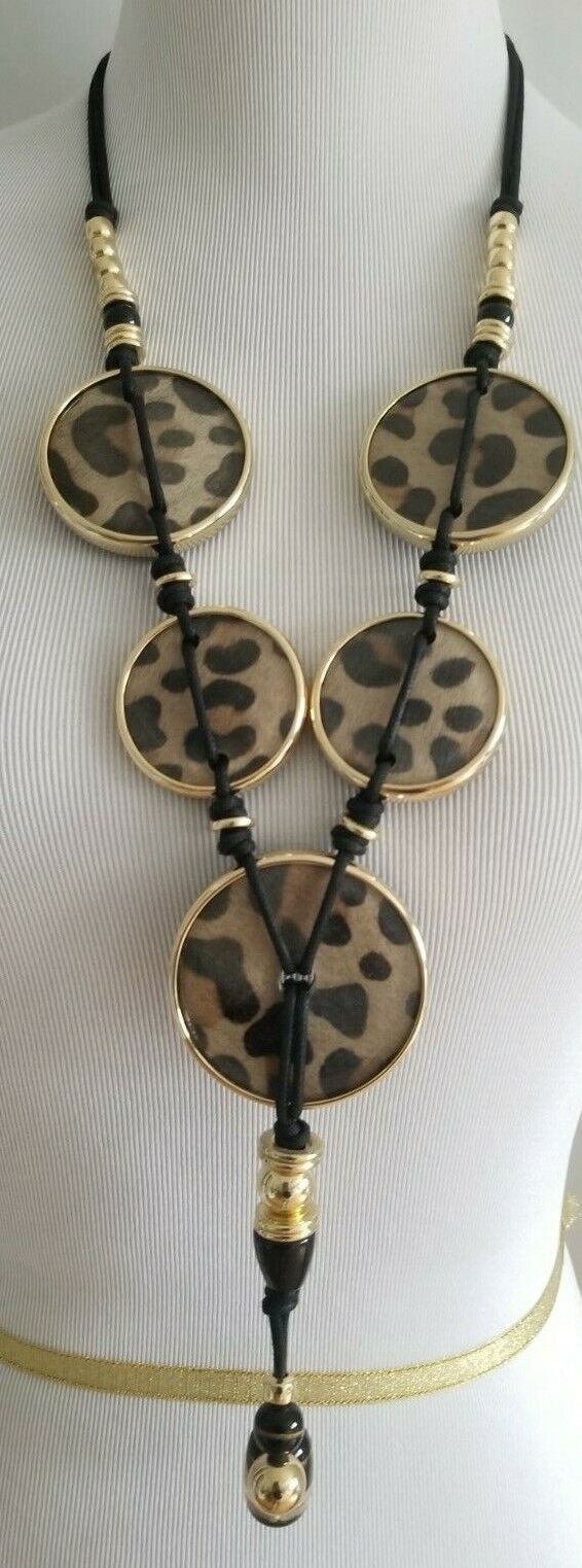 CHICO'S ANIMAL-PRINT Y-NECKLACE