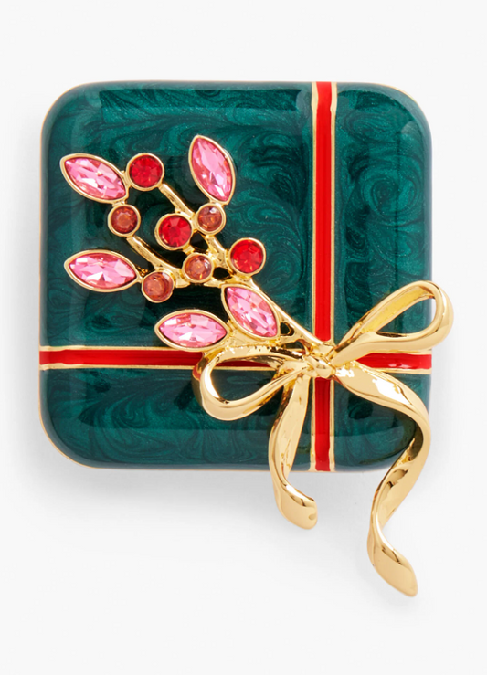 TALBOTS GIFT BOX BROOCH