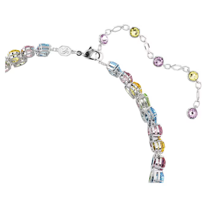 Swarovski Gema choker Mixed cuts, Multicolored, Rhodium plated