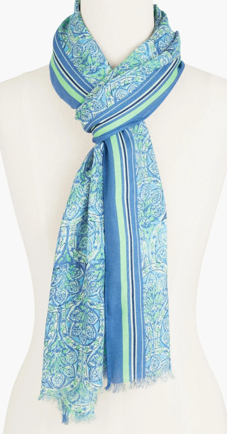 TALBOTS WOODBLOCK FAN OBLONG SCARF