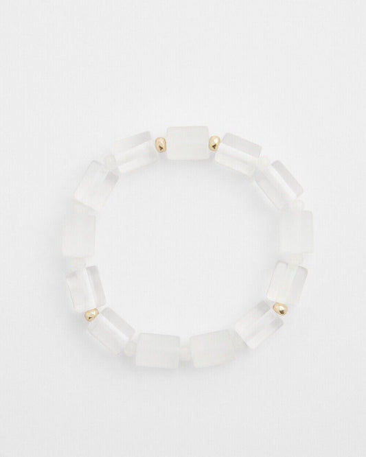 CHICO'S JADE BARREL STRETCH BRACELET