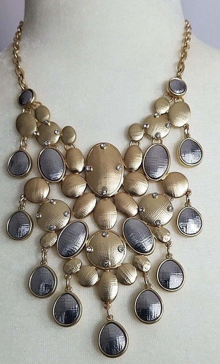 CHICO'S MIXED-METAL SPARKLE BIB NECKLACE