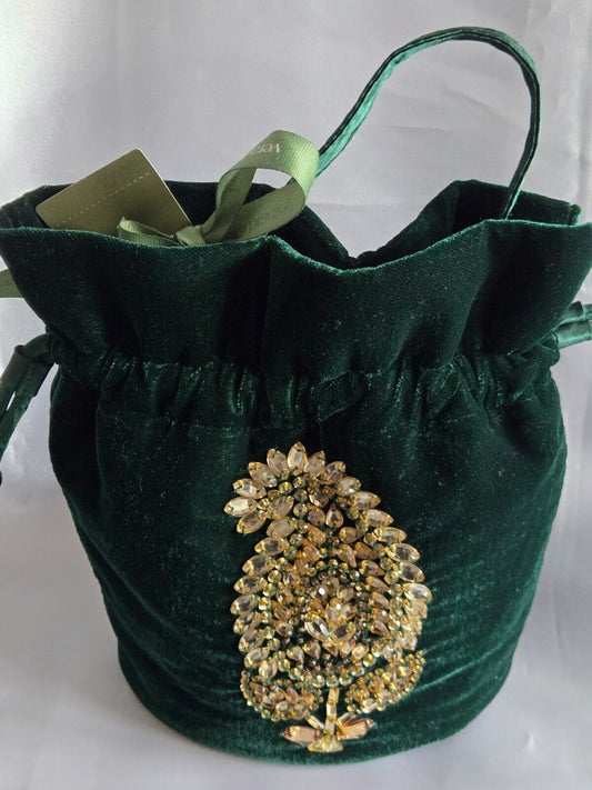 Vera Bradley Tilden Drawstring Crossbody, Sea Moss in Velvet