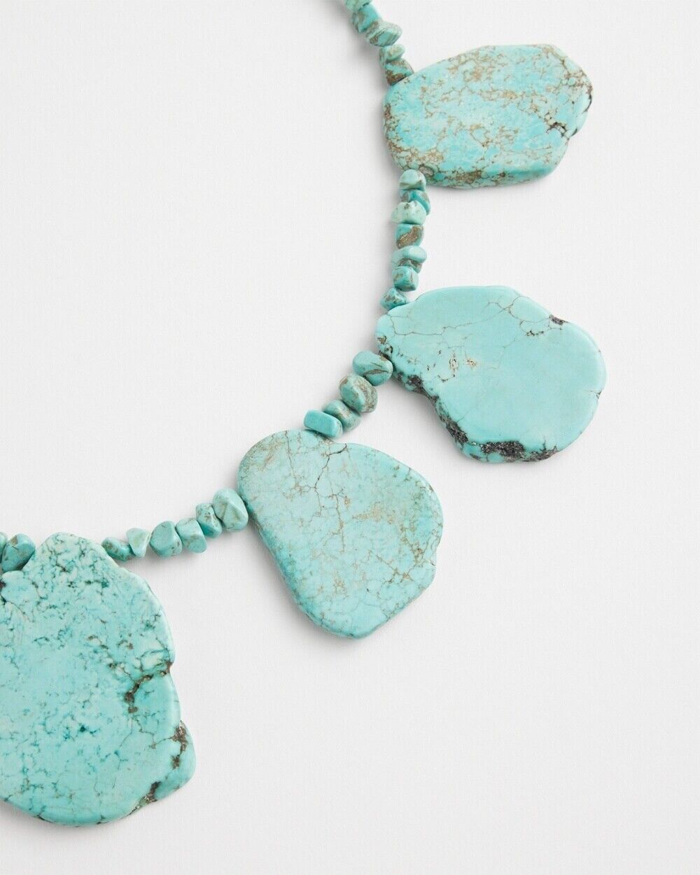 CHICO'S TURQUOISE HOWLITE STONE BIB NECKLACE