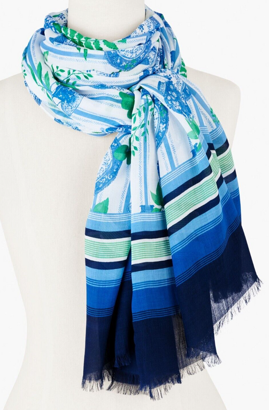 TALBOTS POTTERY FLORAL OBLONG SCARF