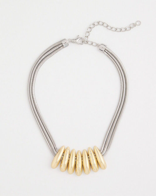 CHICO'S MIXED METAL COLLAR NECKLACE