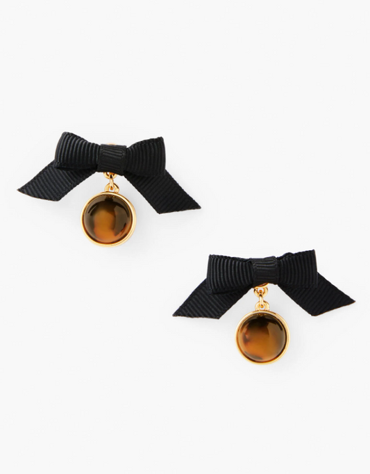 TALBOTS TORTOISE BOW DROP EARRINGS