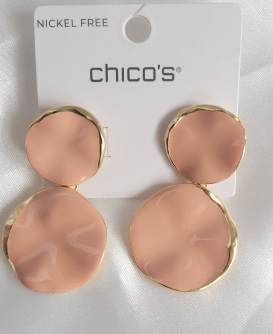 CHICO'S PINK ROUND DROP EARRINGS