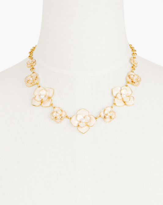 TALBOTS MIXED PETALS STATEMENT NECKLACE