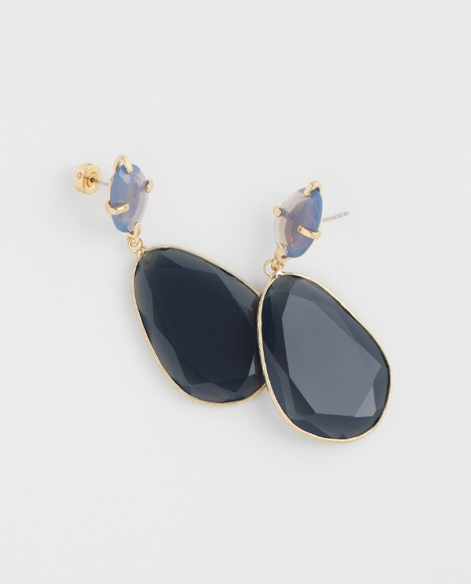 CHICO'S BLUE GEM TEARDROP EARRINGS