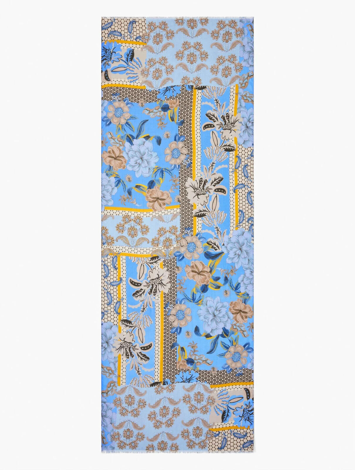 TALBOTS FLORAL GEO PATCHWORK ONBLONG SCARF