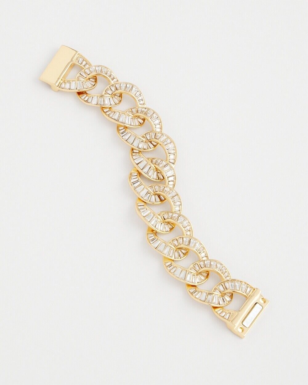CHICO'S GOLD TONE BAQUETTE MAGNETIC BRACELET