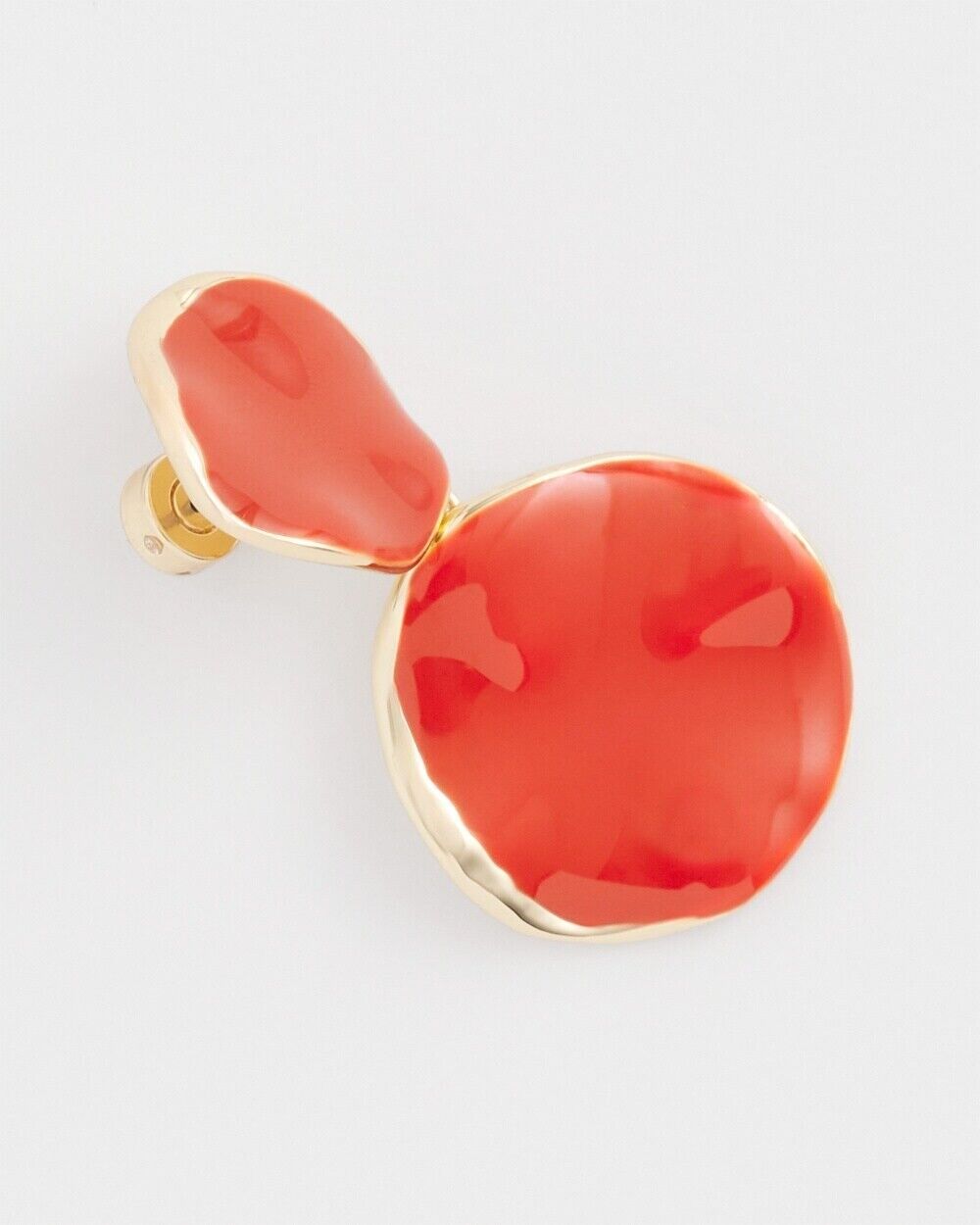 CHICO'S NO DROOP ORANGE ROUND DROP EARRINGS