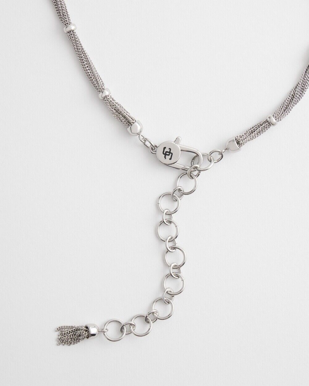 CHICO'S SILVER TONE STRAND NECKLACE