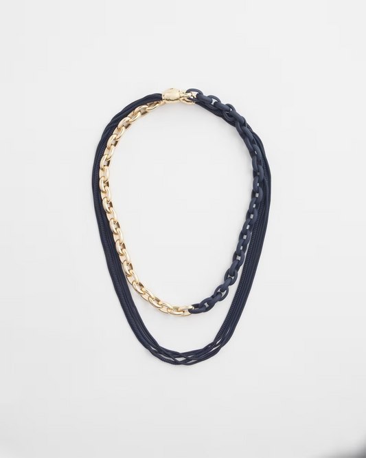 CHICO'S MAGNETICMIX BLACK MULTISTRAND NECKLACE