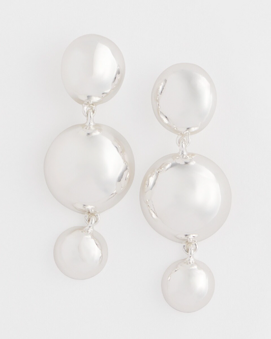 CHICO'S SILVER DROP CLIP-ON EARRINGS