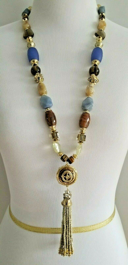 CHICO'S MULTI-COLORED TASSEL Y-NECKLACE
