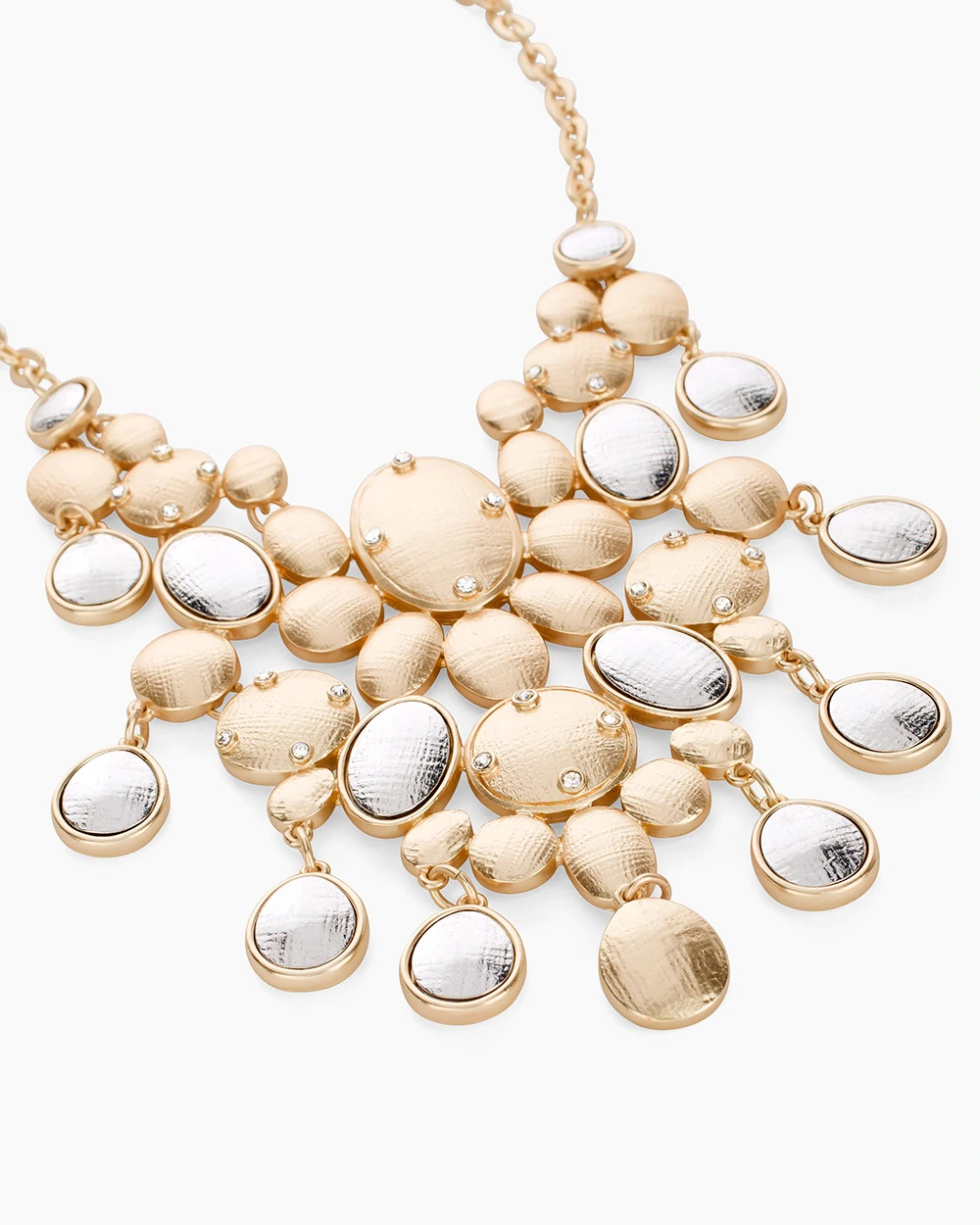 CHICO'S MIXED-METAL SPARKLE BIB NECKLACE