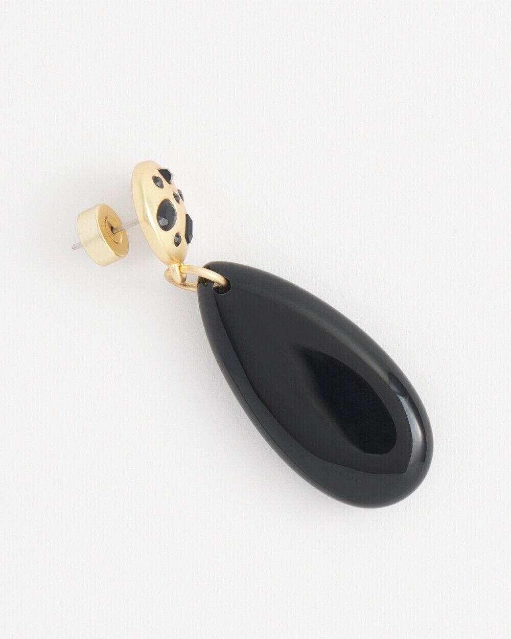 CHICO'S BLACK STONE DROP EARRINGS