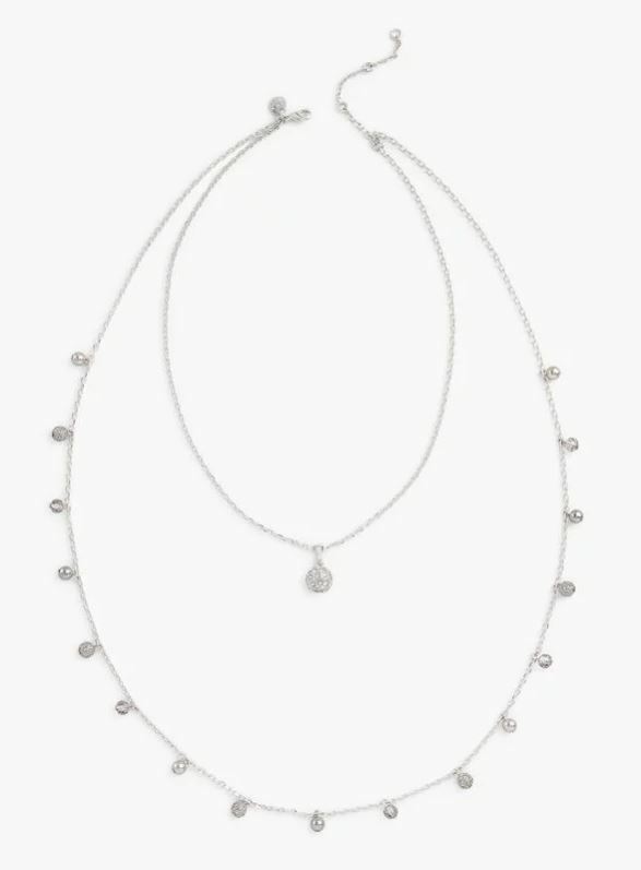 TALBOTS DELICATE SILVER LAYERED NECKLACE