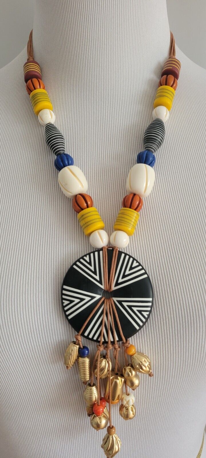 CHICO'S FOLK ART Y-NECK TASSEL NECKLACE
