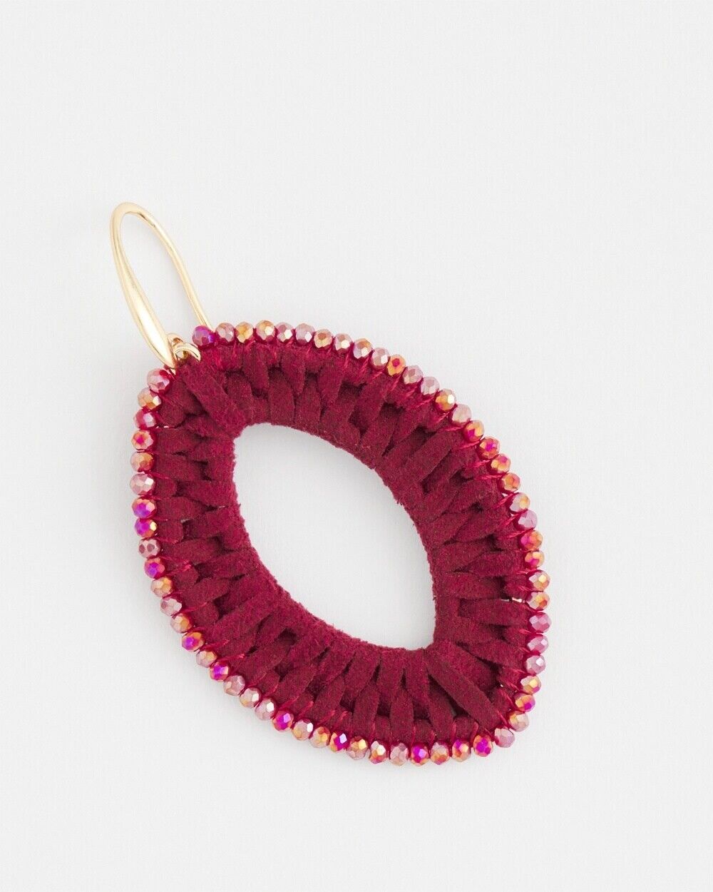 CHICO'S NO DROOP BERRY FAUX SUEDE EARRINGS