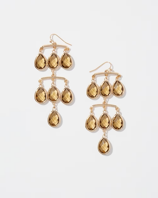 CHICO'S NEUTRAL CHANDELIER EARRINGS