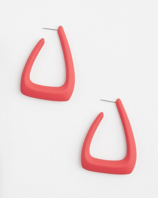 CHICO'S NO DROOP ORANGE DIPPED HOOP EARRINGS