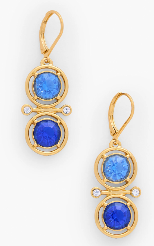 TALBOTS FLOATING STONE DROP EARRINGS