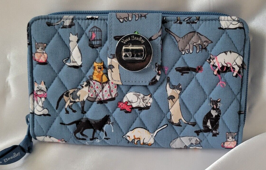 Vera Bradley RFID Turnlock Wallet, Cat's Meow