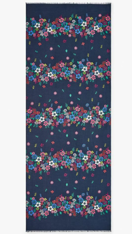 TALBOTS WILD FLOWERS OBLONG MODAL SCARF