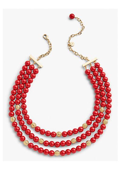 TALBOTS Three-Strand Glass Necklace