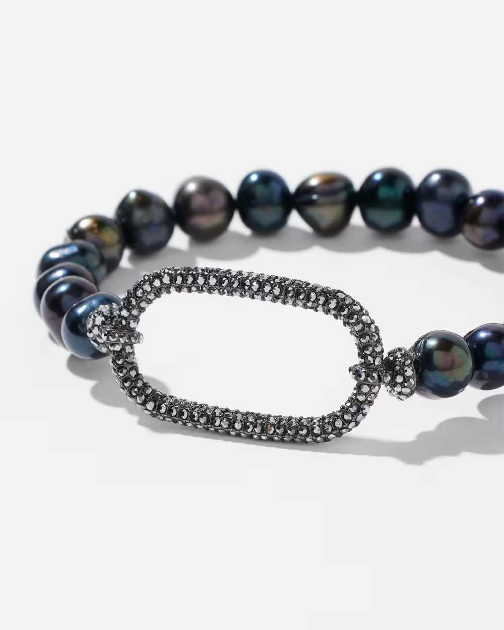 CHICO'S FRESH WATER PEARL PAVE BRACELET