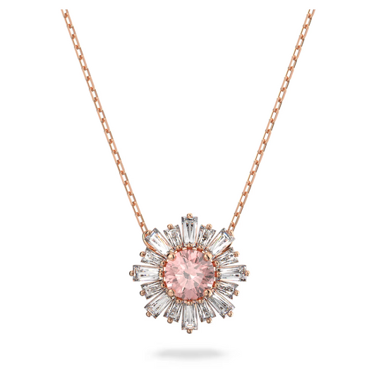 Swarovski Idyllia pendant Mixed cuts, Sun, Pink, Rose gold-tone plated