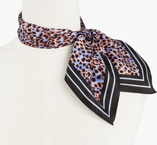 TALBOTS LEOPARD DOT SILK NECKERCHIEF