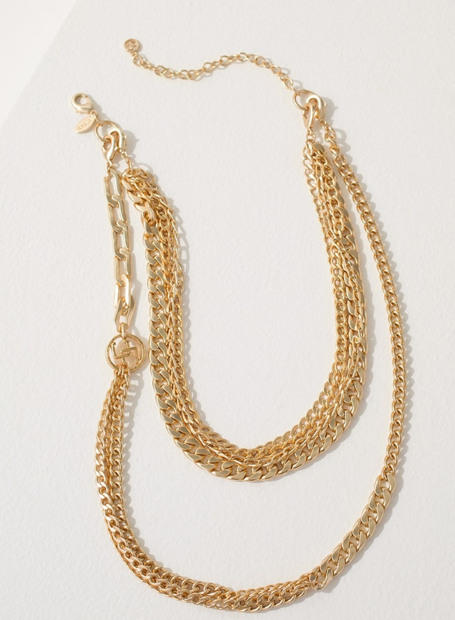 CHICO'S CHAIN LINK MULTI STRAND NECKLACE