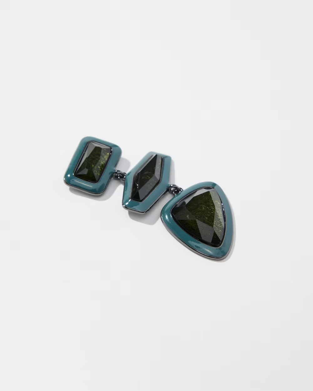 CHICO'S GREEN LINEAR DROP EARRINGS