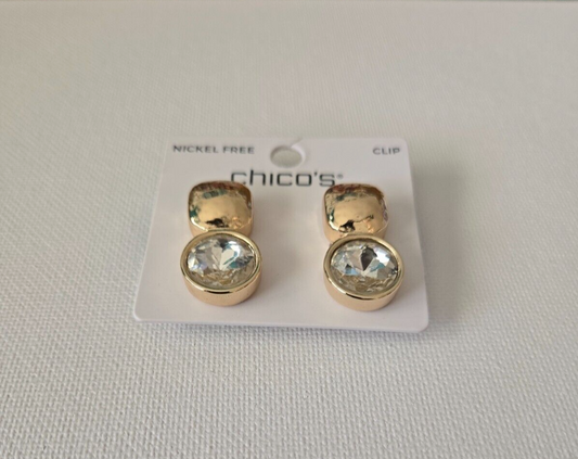 CHICO'S NO DROOP GOLD DROP EARRINGS
