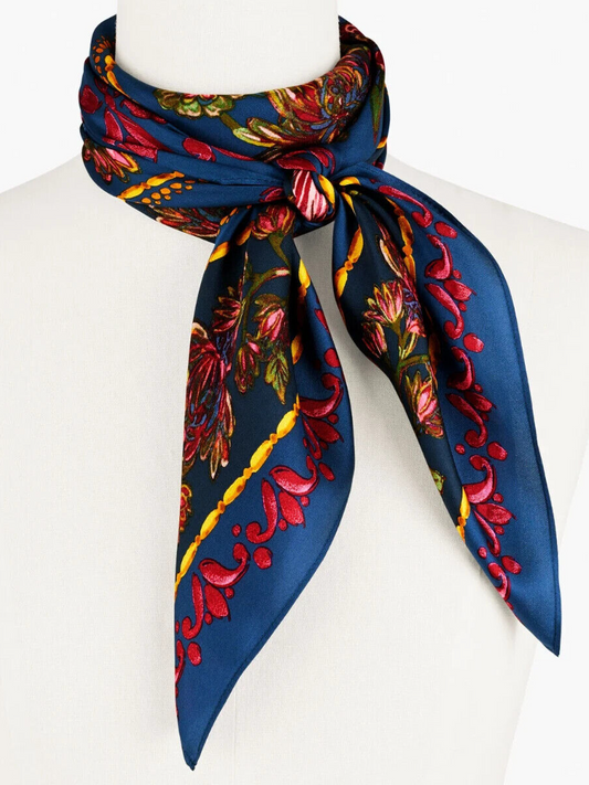 TALBOTS STUNNING FLORAL SQUARE SCARF