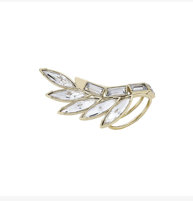 Swarovski Wonder Woman Armour ring Wing, White, Gold-tone plated