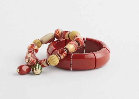 CHICO'S RESIN & RAFFIA BRACELET SET