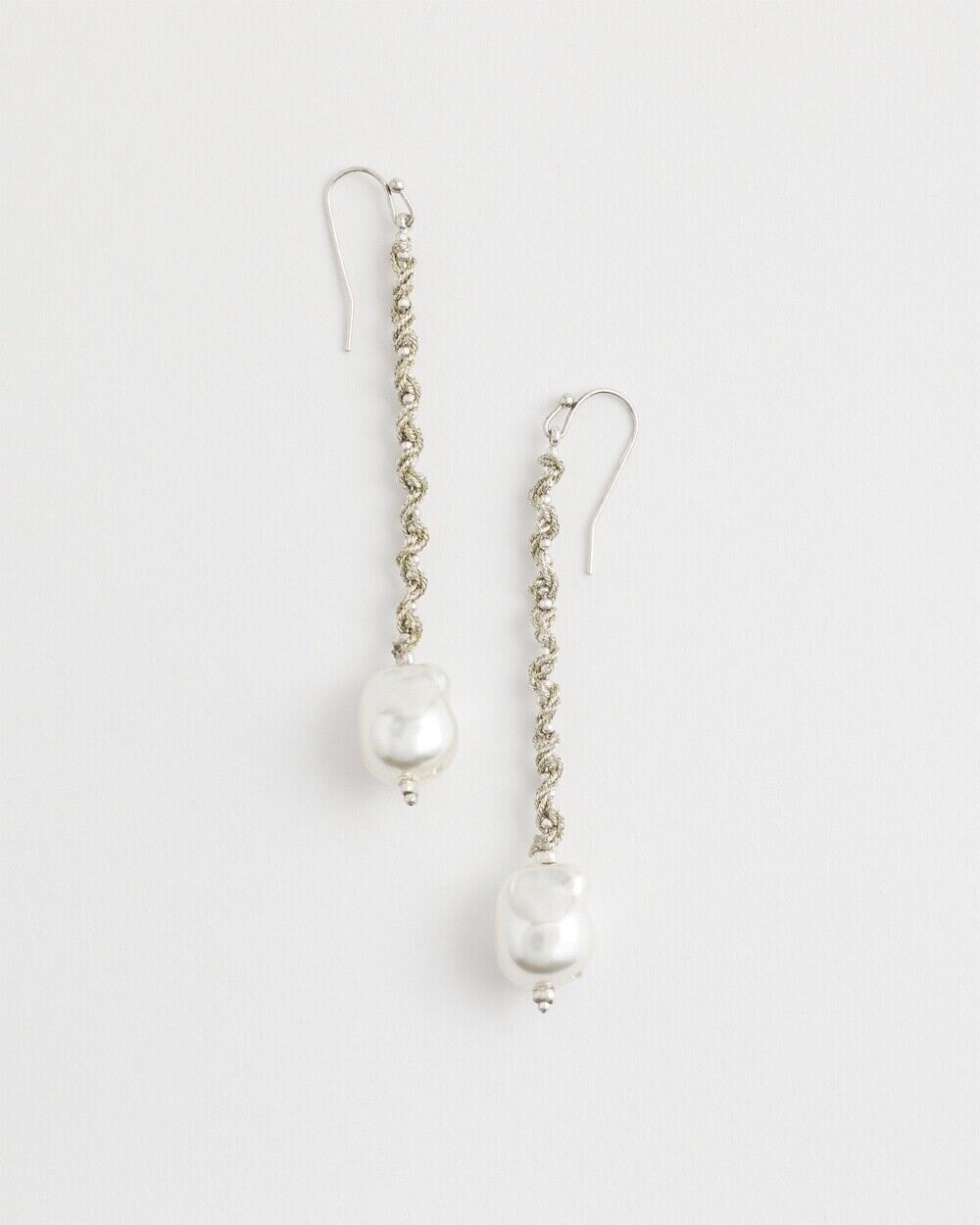 CHICO'S FAUX PEARL DROP EARRINGS