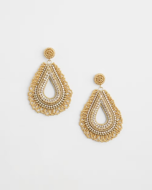 CHICO'S BEADED TEARDROP EARRINGS