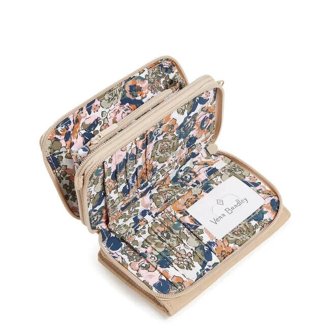 Vera Bradley Ultralight RFID 3-in-1 Crossbody Bag, Caramel Cream